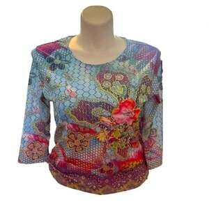 Brittany Black Psychedelic Print Top